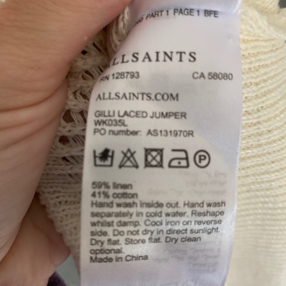 NWT AllSaints Lace Tie Sweater 2 - Picture 6 of 7